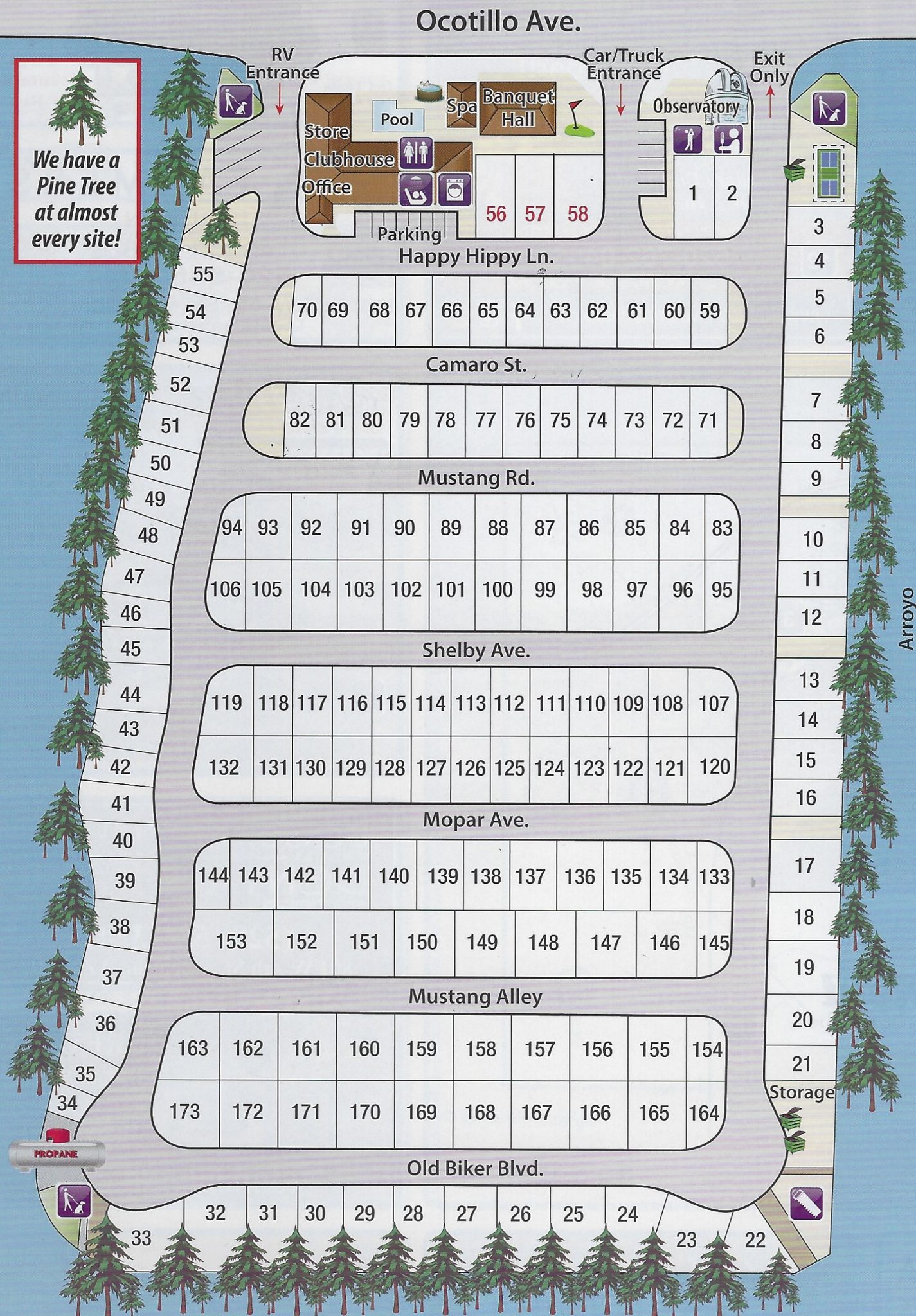RV Resort Park Map Benson AZ RV Resort & Observatory